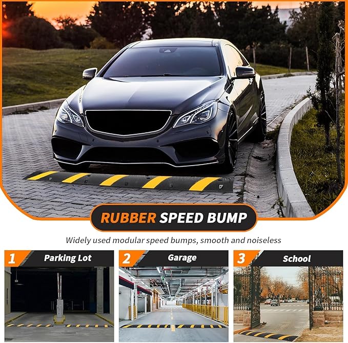 Garvee Speed Bump, 2 Pack 6 Ft Rubber Speed Bumps - Image 9