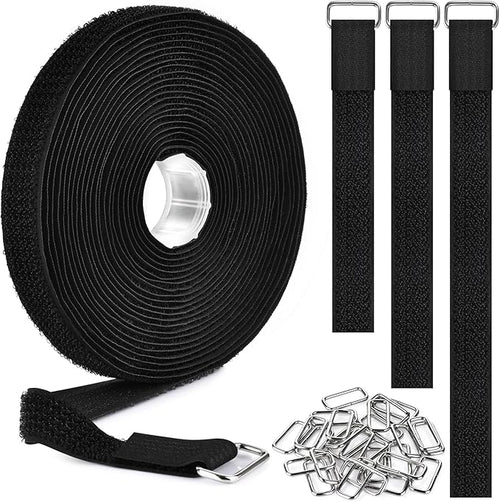 0.75"x19.7ft Hook and Loop Straps by Nettbe