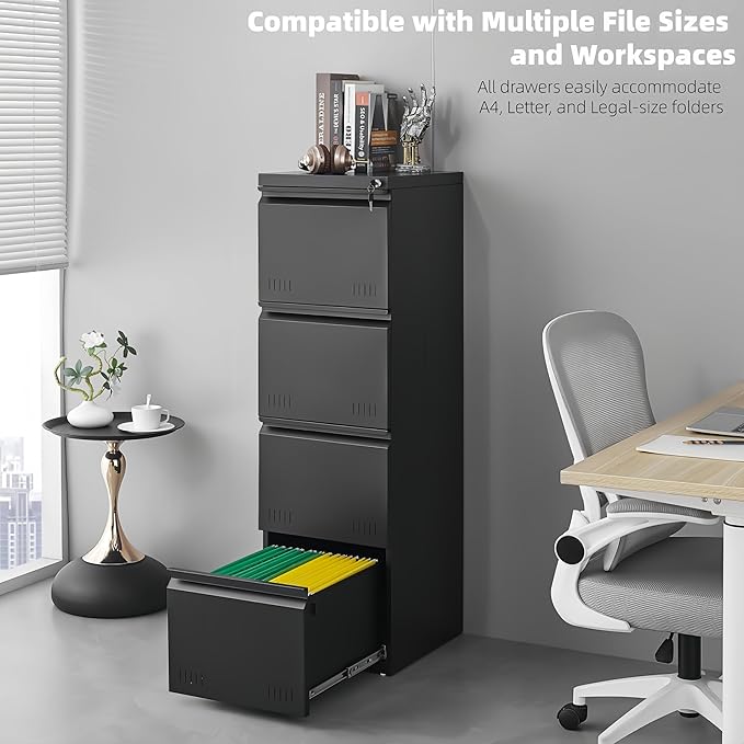 Vertical 4 Drawer File Cabient - Image 5