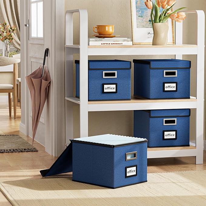 Huolewa Decorative File Organizer Boxes Office Document Storage - Image 2