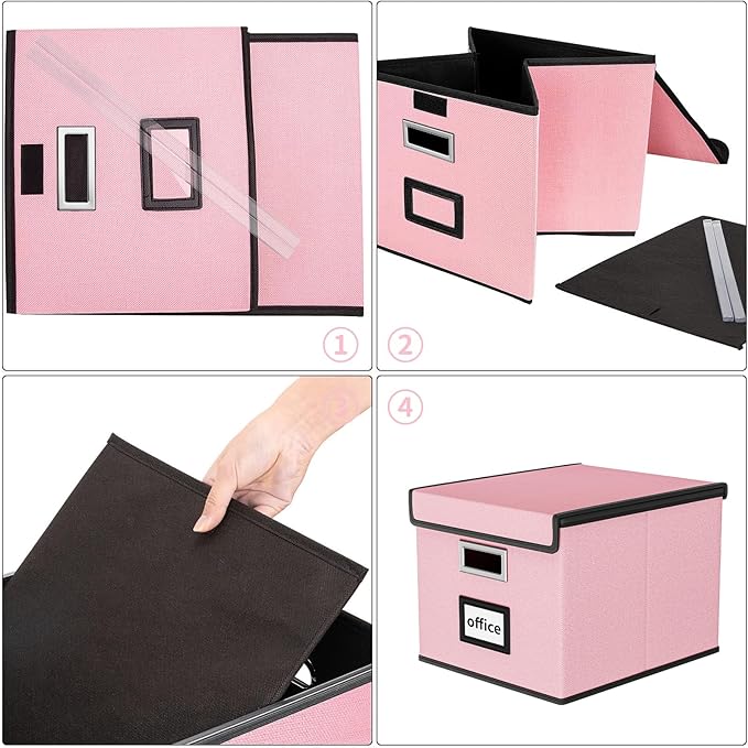 Huolewa Collapsible File Storage Organizer Boxes - Image 7