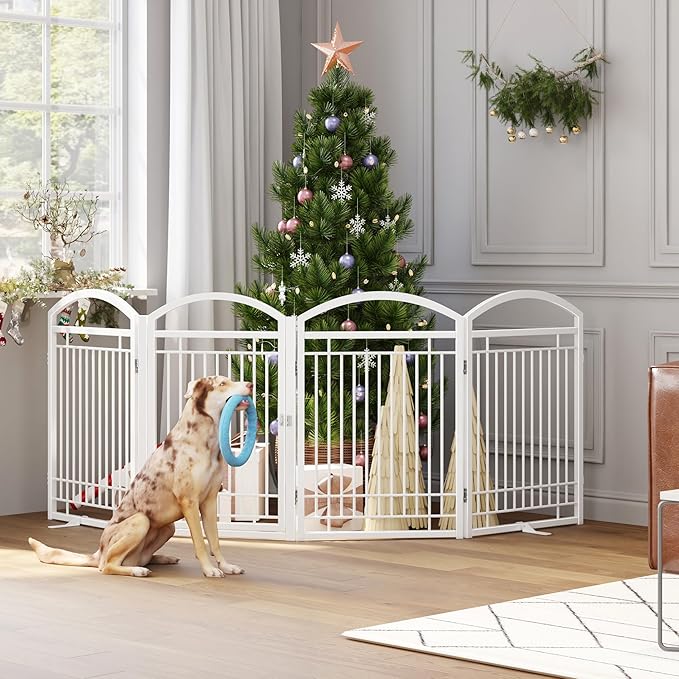 Folding No-Assembly Metal Freestanding Dog Gate - Image 3