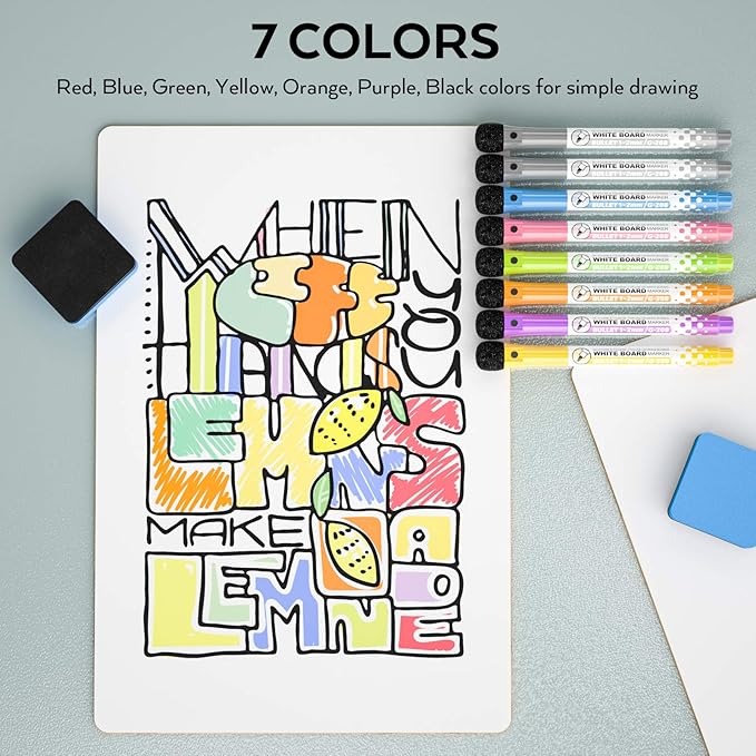 Nicpro Dry Erase Lap Board 9 x 12 inches 2 Pack Kid Double Sided Blank Small - Image 5