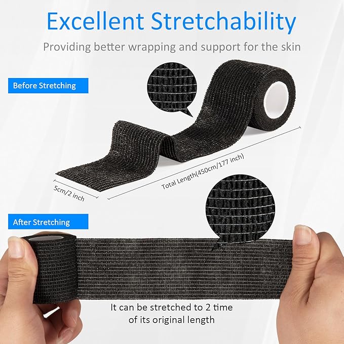 24 Pack Self Adherent Cohesive Wrap Bandages Non Woven Cohesive Bandage Elastic - Image 2