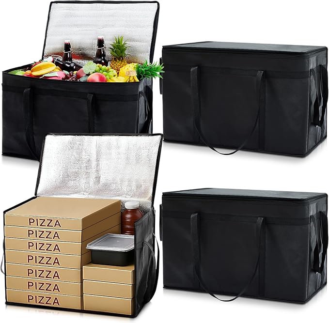 Maxcheck 4 Pcs Insulated Bags for Food Delivery XXXL Large Capacity Hot Grocery by Maxcheck