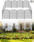 40in Tall 10-Panel Metal Garden Fence by Unknown