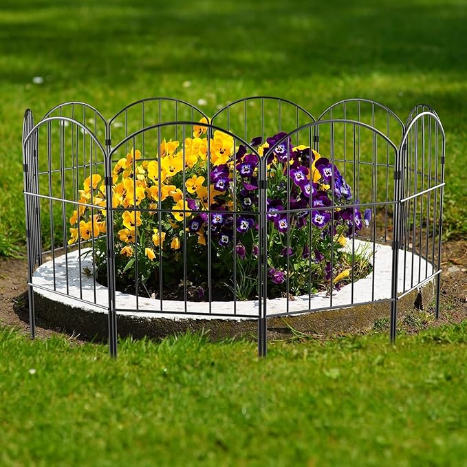 VANCASTLE Decorative Garden Fence Outdoor, 19 Panels Rustproof Metal Landscape - Image 6