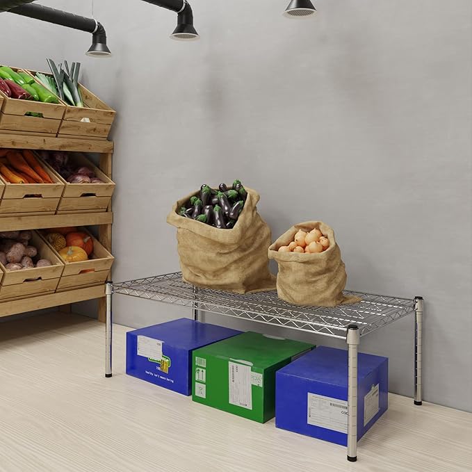21''W x 42''L x 14''H Chrome Plated Wire Dunnage Rack | Off The Floor Storage - Image 2