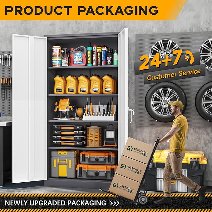 Greenvelly Metal Garage Storage Cabinet - Image 8