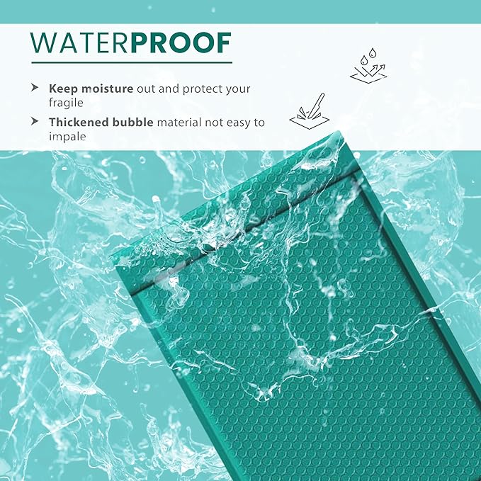 Green 9.5x14.5 Inch Poly Bubble Mailers #4 | Self Seal Large Padded Envelopes - Image 5