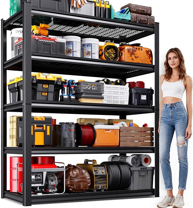 Garage Shelving-3500 lbs 5 Tier Storage Shelves, Adjustable Heavy Duty Metal by Unknown
