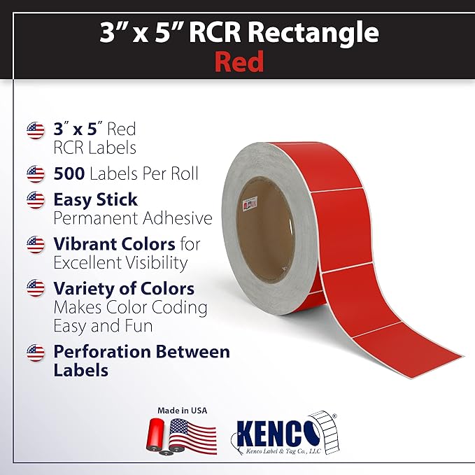 Kenco Color Coding 3 X 5 Rectangle Labels, Inventory Control Stickers 500 - Image 2