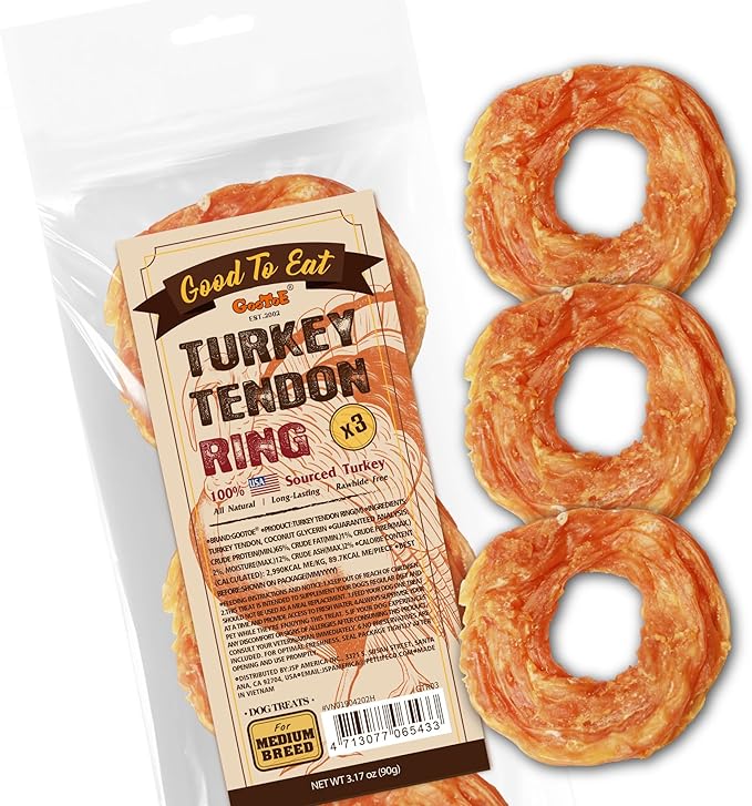 Gootoe Turkey Tendons for Dogs –All-Natural, Hypoallergenic Dog Treats by GooToE
