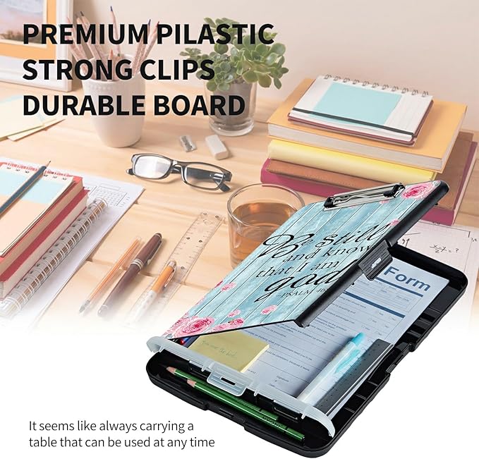 Clipboard with Storage High Capacity Plastic Nursing Clipboards with Pen Holder - Image 6