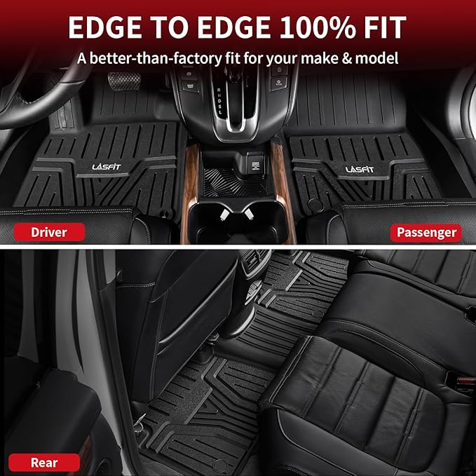 LASFIT Floor Mats for Honda CR-V 2026 2025 2024 2023 All Weather Protection TPE - Image 9