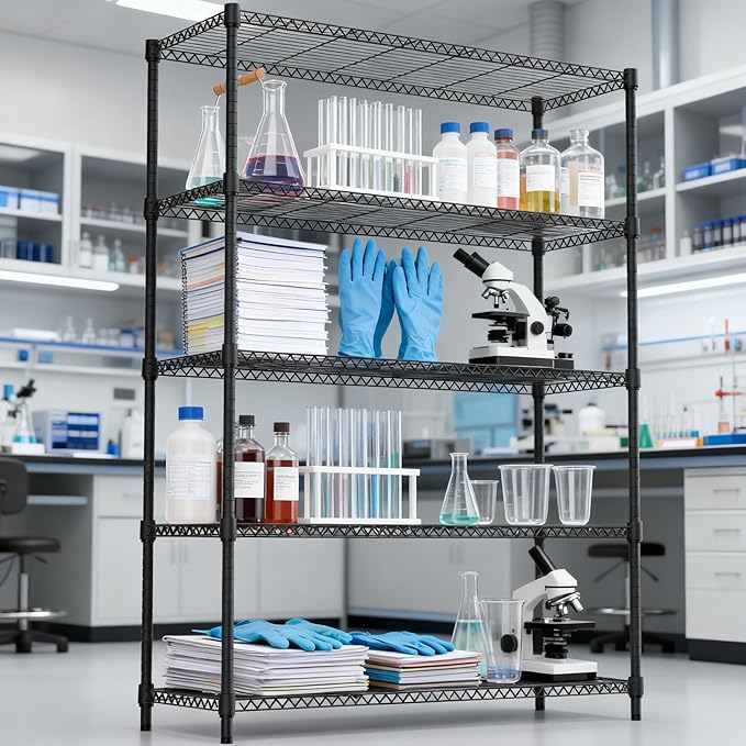 5 Tiers Shelf 1750 lbs Steel Storage Shelving Utility Shelving Unit Steel - Image 5