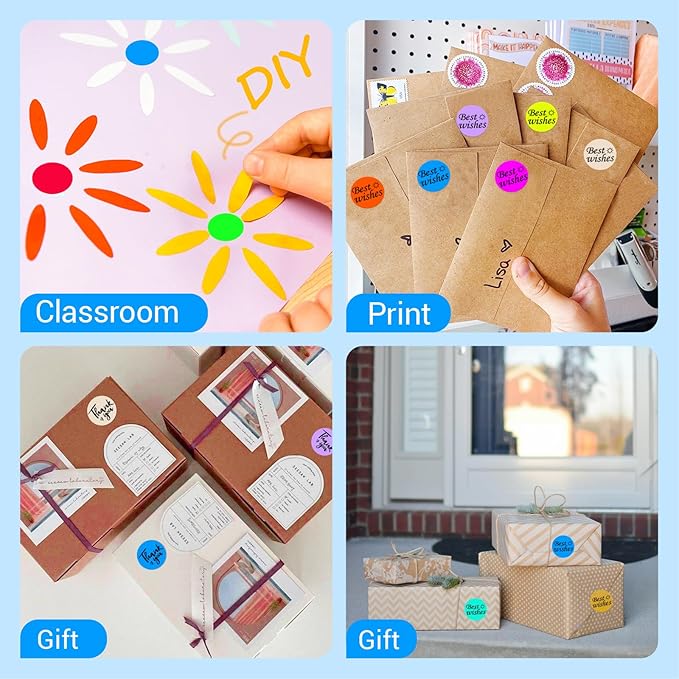 1 Inch Circle Dot Stickers 1000 PCS Color Coding Thermal Labels Dots Writable - Image 5