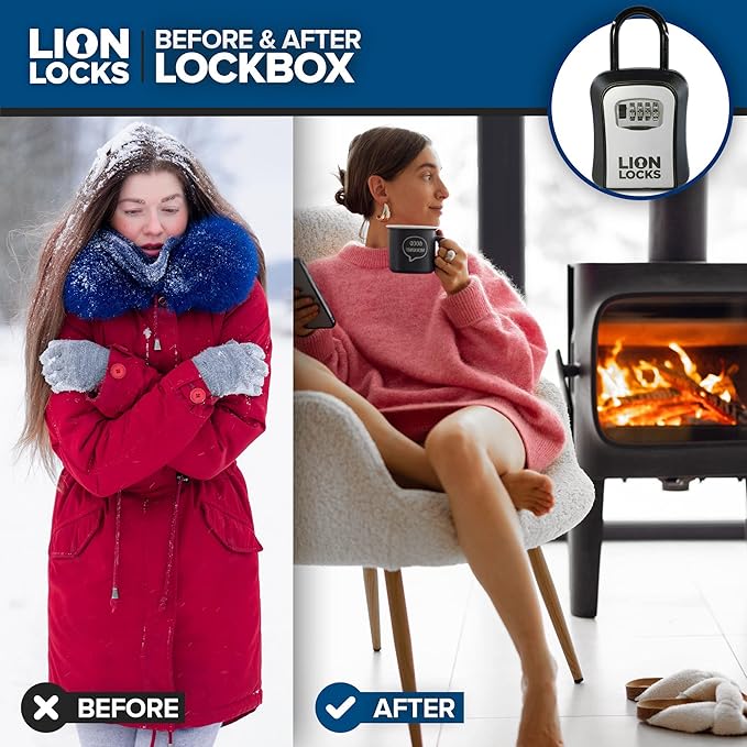 Key Lock Box for Keys with Code, 4 Digit Combination Lockbox for Keys Outdoor - Image 7