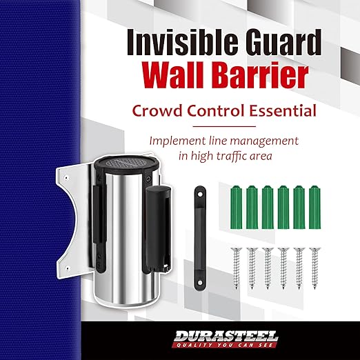 DuraSteel Wall Mount Crowd Control Retractable Belt Barrier - Image 2