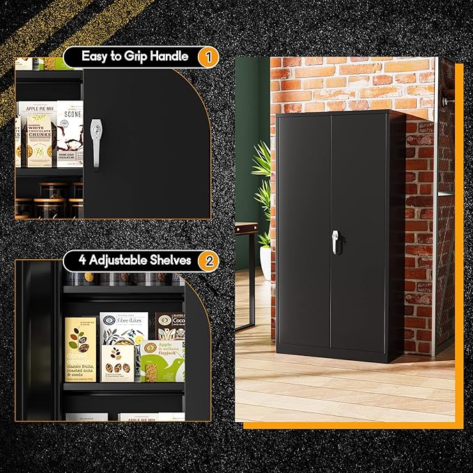 Greenvelly Metal Storage Wardrobe Cabinet - Image 4