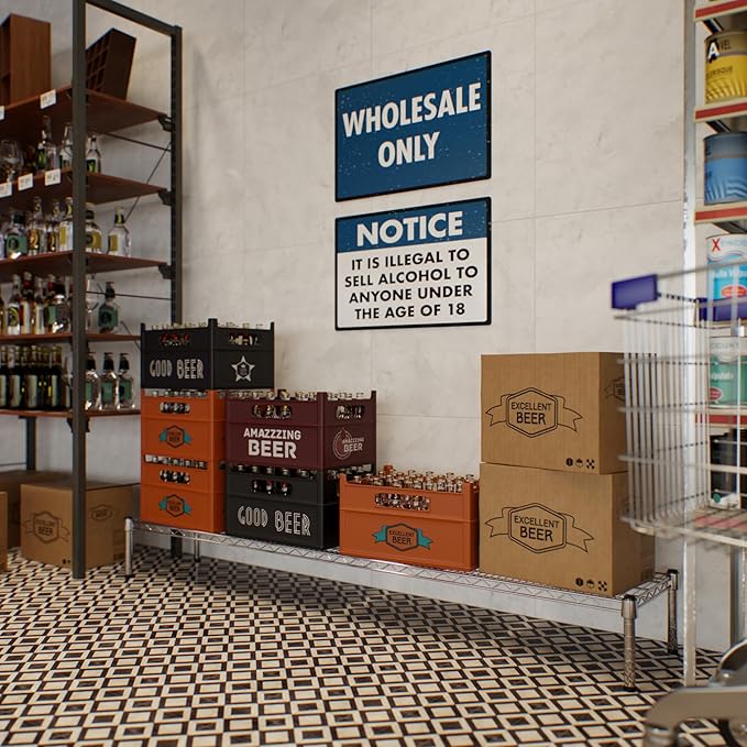 14" Deep x 72" Wide x 8" Height 1-Tier Wire Shelving Kit | NSF Commercial - Image 6