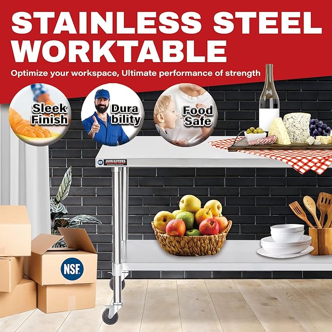 DuraSteel 30x72 NSF Stainless Steel Cart - Image 2