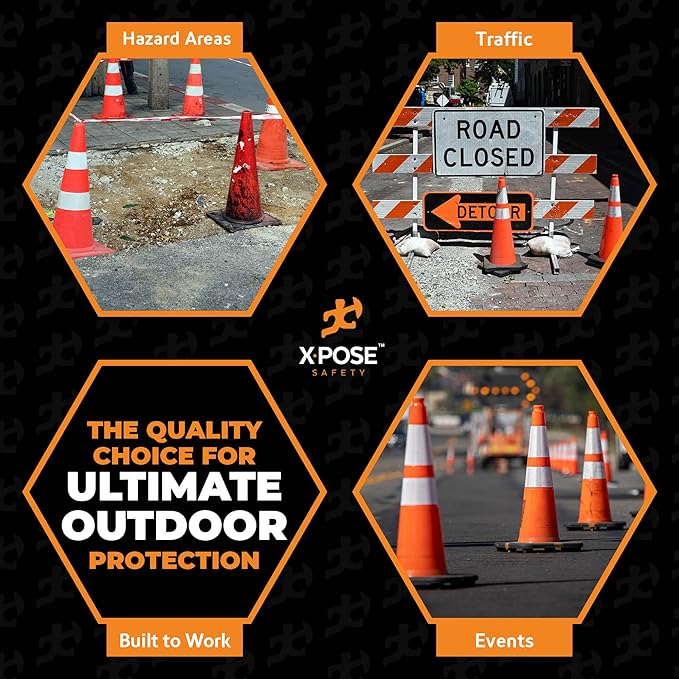 Xpose Safety 36 Inch Orange Traffic Cones - Image 7