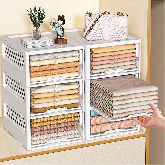 3 Pack Stackable Closet Storage Basket - Image 4