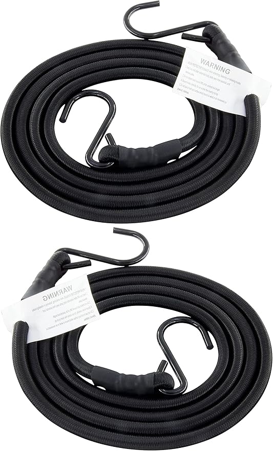 Bungee Cords with Hooks, 3/8 Inch Thick Round Bungee Cord Heavy Duty Strong by HELIDA
