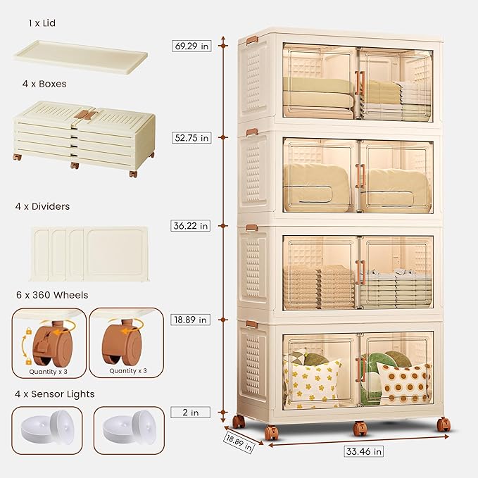 FINCHESCLUB 752QT Extra Large Stackable Storage Bins - Image 2