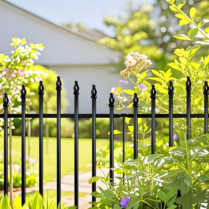 Metal Garden Fence 32" H x 24" W Rustproof Animal Barrier No Dig Decorative - Image 4