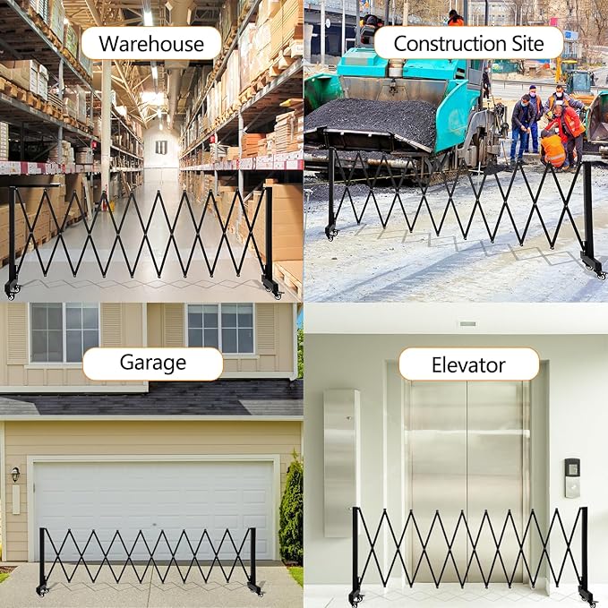 11.5FT Expandable Barricade Gate, Expandable Metal Barricade Gate Alloy Fence - Image 7