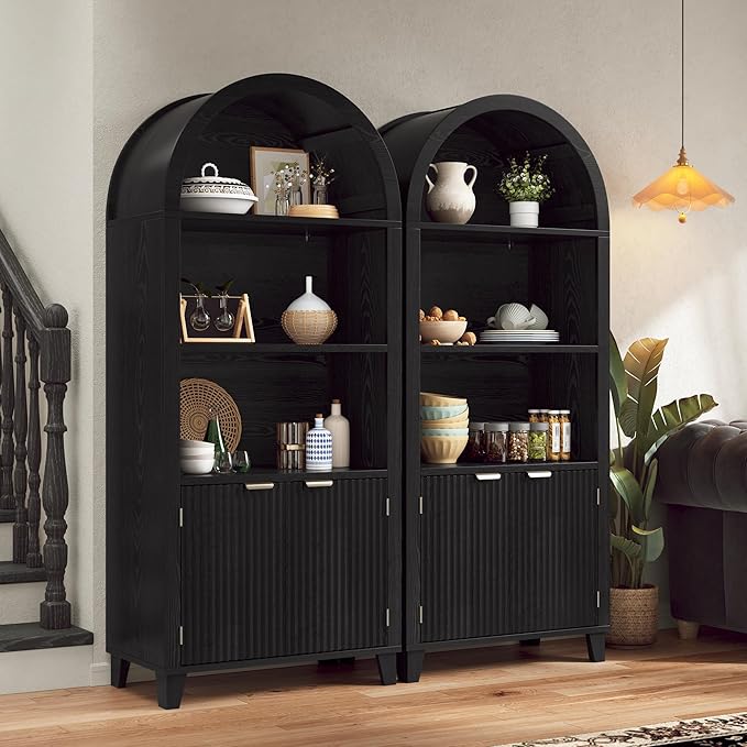 Arched Kitchen Pantry, 5-Tier Arched Cabinet - Image 3