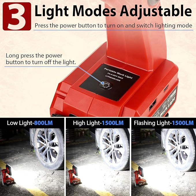 25W 2000LM Cordless LED Work Light - Image 3