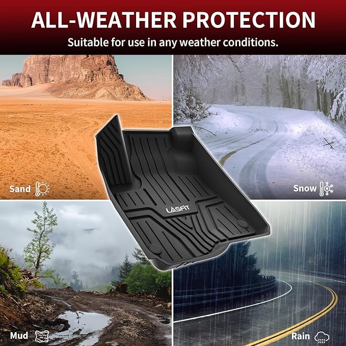 LASFIT Floor Mats for Honda CR-V 2026 2025 2024 2023 All Weather Protection TPE - Image 7
