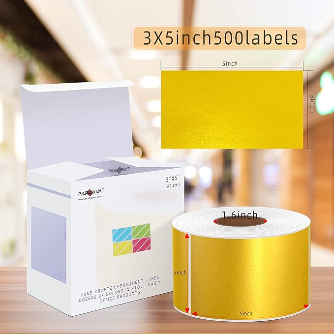 PARLAIM 3" x 5" Inch Rectangle Color Code Stickers, 500 per Dispenser Box Roll - Image 2