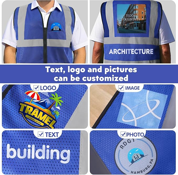 BeautyWill Custom Safety Vest Customized Logo Class 2 High Visibility - Image 4