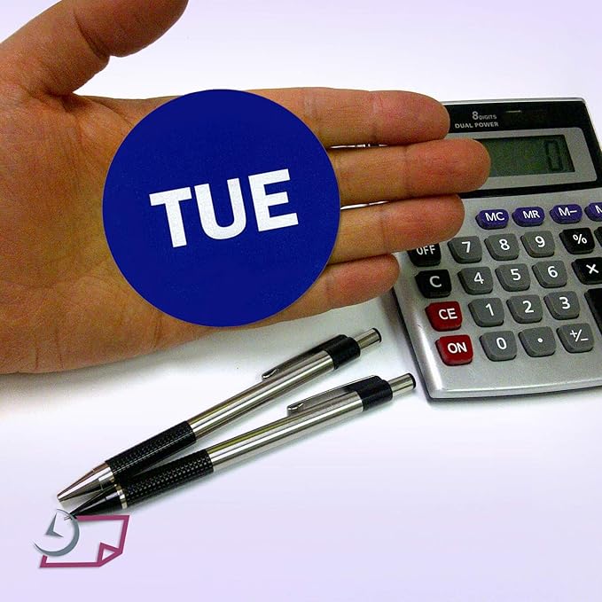 2" Round Day of The Week Blue Color Coding Dot Stickers, 500 per Roll - Image 4