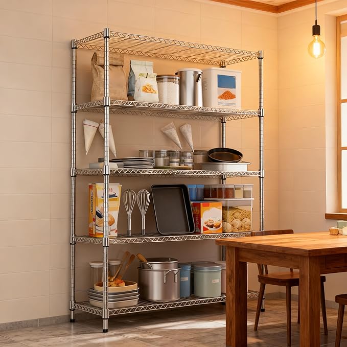 5 Tiers Shelf 1750 lbs Steel Storage Shelving Utility Shelving Unit Steel - Image 5