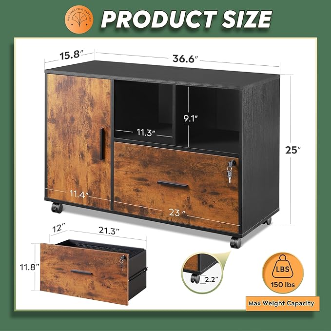 DEVAISE Lateral File Cabinet - Image 3