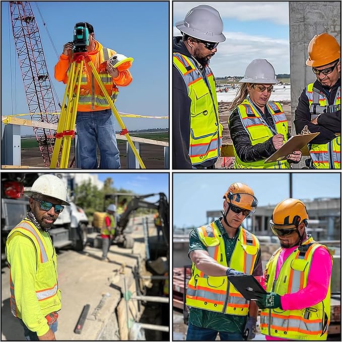 AYKRM Heavy Woven cotton High Vis Reflective work construction safety vest - Image 4