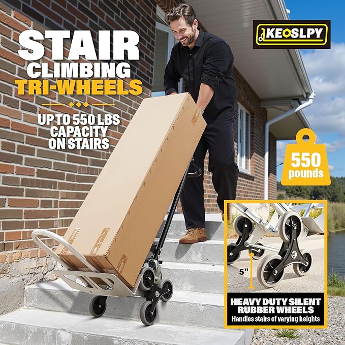 3 in 1 Industrial Convertible Hand Truck, Folding 1000 LBS Capacity Heavy Duty - Image 4