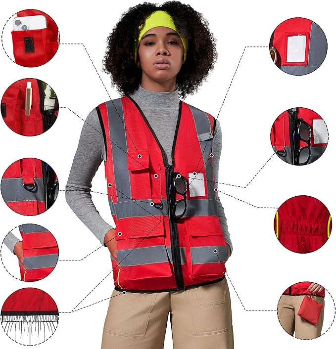 A-SAFETY High Visibility Reflective Safety Vest Customize Logo - Image 2