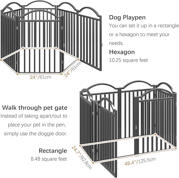 BHG Metal No-Assembly Freestanding Dog Gate - Image 5