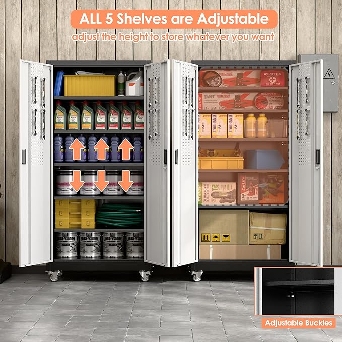 Aobabo Upgrade 71H''*34''W*18''D Metal Garage Storage Cabinet - Image 5
