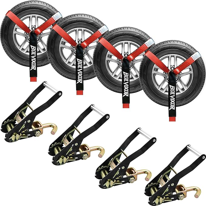 4 Pack Car Tie Down Straps for Trailers 2" x 96" by Unknown