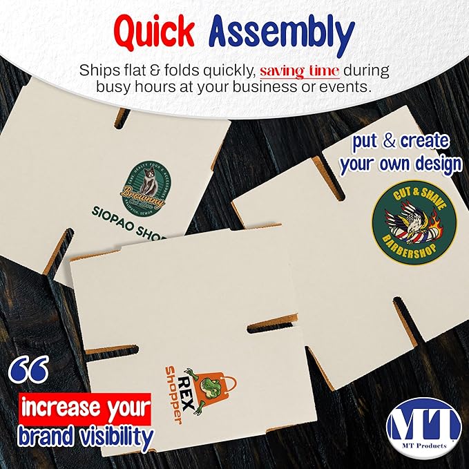 MT Products Custom Printed White Custom Shipping Boxes 4" x 4" x 4" - Image 5