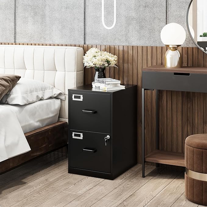 2 Drawers File Cabinet Metal Vertical Filing Cabinets Metal Lockable Storage - Image 7