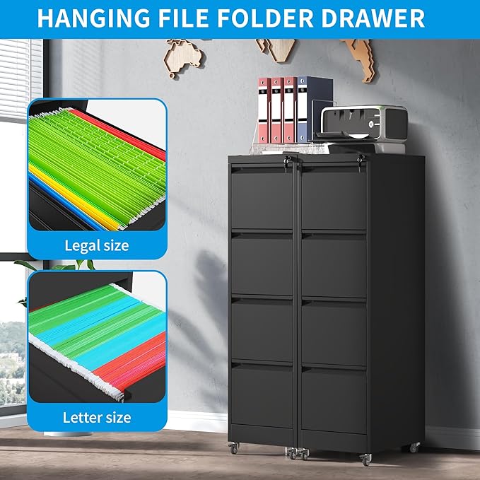 4-Drawer Mobile File Cabinet - Image 5
