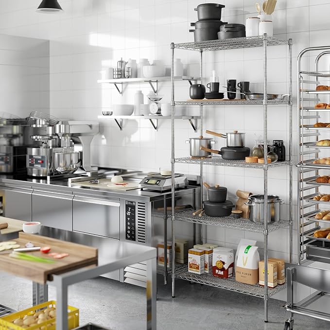 18" Deep x 36" Wide x 86" Height Wire Shelving Kit | 5-Tier | NSF Commercial - Image 7